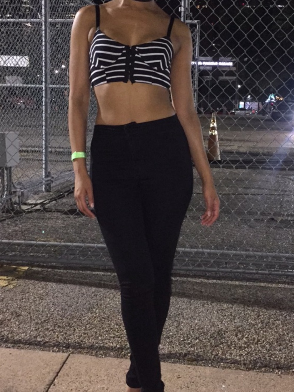 Black and White Striped Crop Top